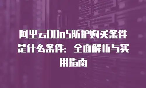 阿里云DDoS防护购买条件是什么条件：全面解析与实用指南