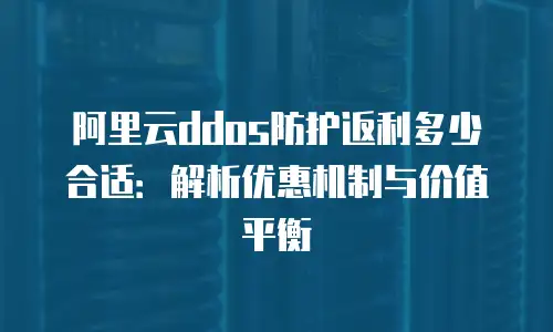 阿里云ddos防护返利多少合适：解析优惠机制与价值平衡