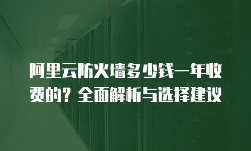 阿里云防火墙多少钱一年收费的？全面解析与选择建议