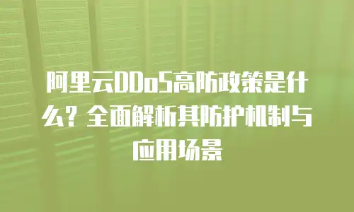 阿里云DDoS高防政策是什么？全面解析其防护机制与应用场景