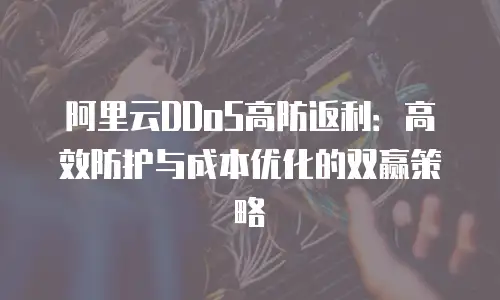 阿里云DDoS高防返利：高效防护与成本优化的双赢策略