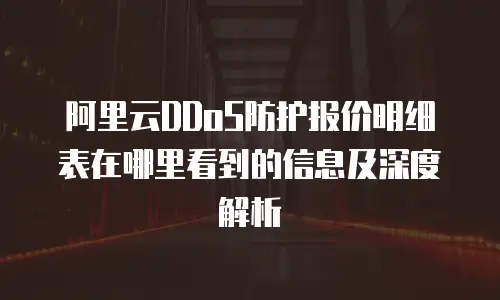阿里云DDoS防护报价明细表在哪里看到的信息及深度解析