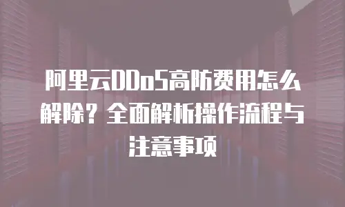 阿里云DDoS高防费用怎么解除？全面解析操作流程与注意事项