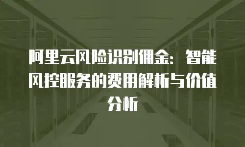 阿里云风险识别佣金：智能风控服务的费用解析与价值分析