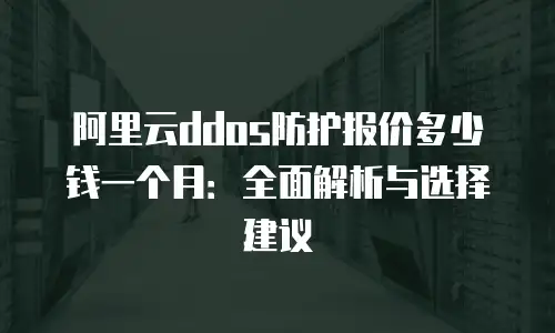 阿里云ddos防护报价多少钱一个月：全面解析与选择建议