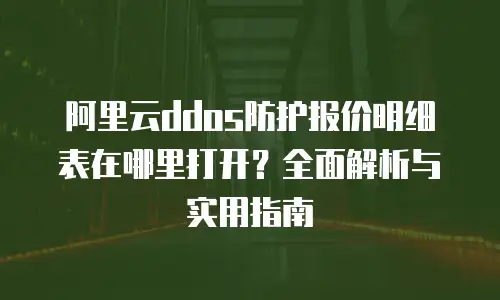 阿里云ddos防护报价明细表在哪里打开？全面解析与实用指南