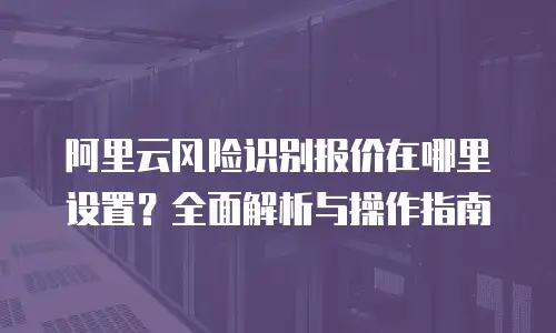阿里云风险识别报价在哪里设置？全面解析与操作指南