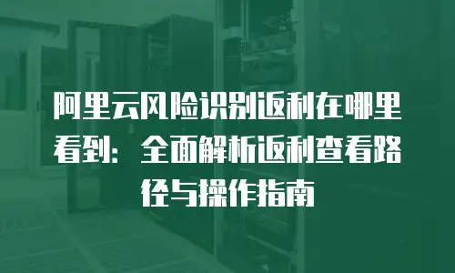 阿里云风险识别返利在哪里看到：全面解析返利查看路径与操作指南