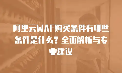 阿里云WAF购买条件有哪些条件是什么？全面解析与专业建议