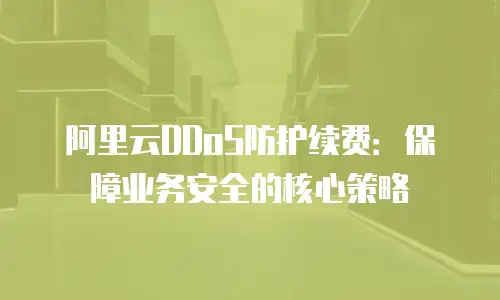 阿里云DDoS防护续费：保障业务安全的核心策略