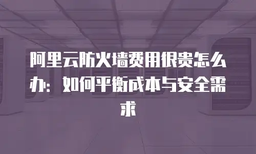 阿里云防火墙费用很贵怎么办：如何平衡成本与安全需求