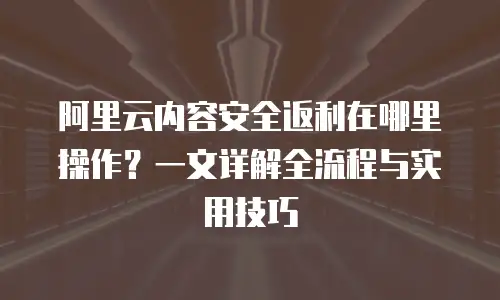 阿里云内容安全返利在哪里操作？一文详解全流程与实用技巧