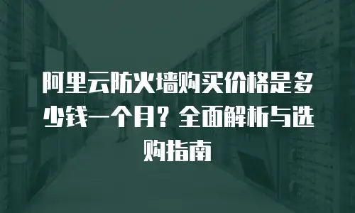 阿里云防火墙购买价格是多少钱一个月？全面解析与选购指南