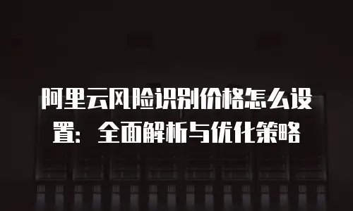 阿里云风险识别价格怎么设置：全面解析与优化策略