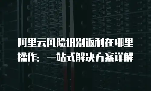 阿里云风险识别返利在哪里操作：一站式解决方案详解