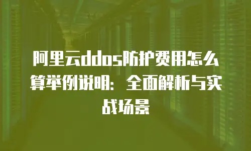 阿里云ddos防护费用怎么算举例说明：全面解析与实战场景