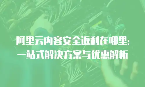 阿里云内容安全返利在哪里：一站式解决方案与优惠解析