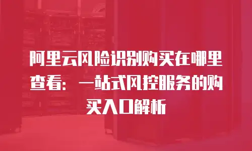 阿里云风险识别购买在哪里查看：一站式风控服务的购买入口解析
