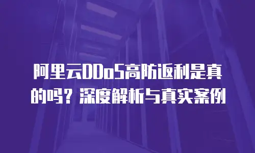 阿里云DDoS高防返利是真的吗？深度解析与真实案例
