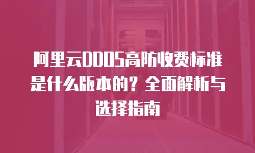 阿里云DDOS高防收费标准是什么版本的？全面解析与选择指南