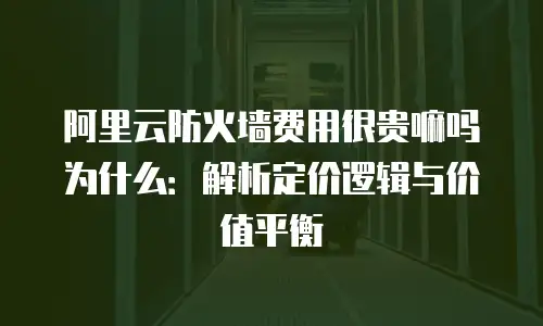 阿里云防火墙费用很贵嘛吗为什么：解析定价逻辑与价值平衡