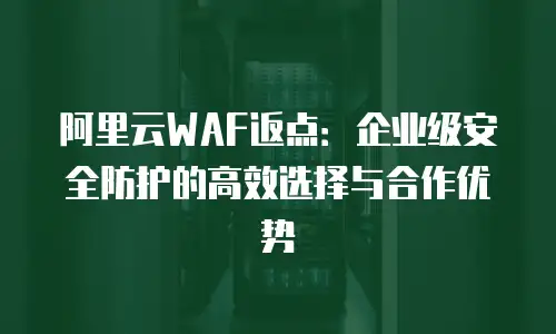 阿里云WAF返点：企业级安全防护的高效选择与合作优势