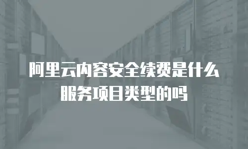 阿里云内容安全续费是什么服务项目类型的吗