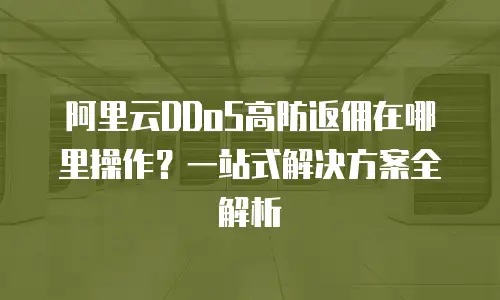 阿里云DDoS高防返佣在哪里操作？一站式解决方案全解析