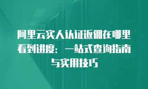 阿里云实人认证返佣在哪里看到进度：一站式查询指南与实用技巧