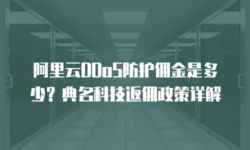 阿里云DDoS防护佣金是多少？典名科技返佣政策详解