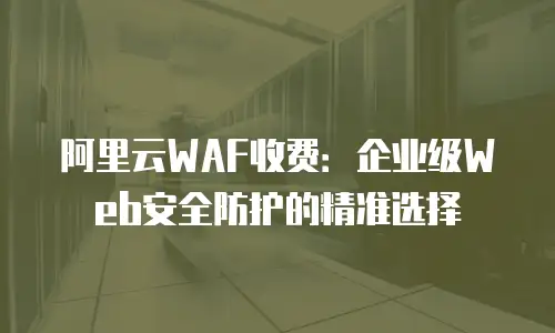 阿里云WAF收费：企业级Web安全防护的精准选择