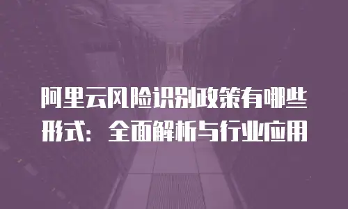 阿里云风险识别政策有哪些形式：全面解析与行业应用