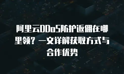 阿里云DDoS防护返佣在哪里领？一文详解获取方式与合作优势