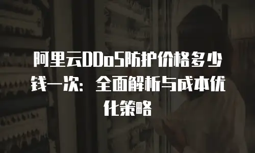 阿里云DDoS防护价格多少钱一次：全面解析与成本优化策略