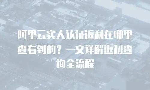 阿里云实人认证返利在哪里查看到的？一文详解返利查询全流程