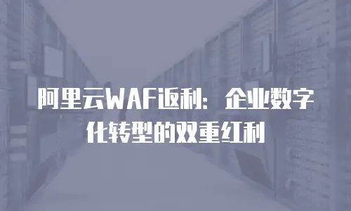 阿里云WAF返利：企业数字化转型的双重红利