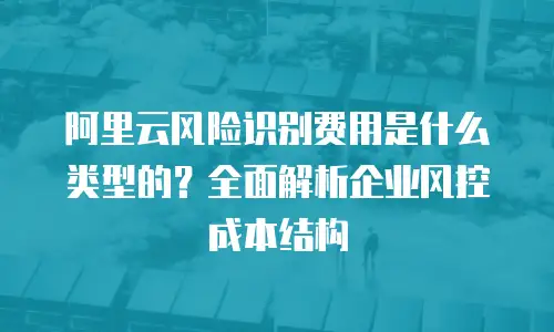 阿里云风险识别费用是什么类型的？全面解析企业风控成本结构