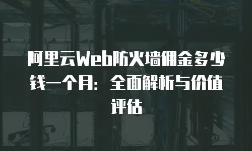阿里云Web防火墙佣金多少钱一个月：全面解析与价值评估