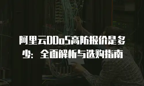 阿里云DDoS高防报价是多少：全面解析与选购指南