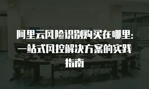 阿里云风险识别购买在哪里：一站式风控解决方案的实践指南