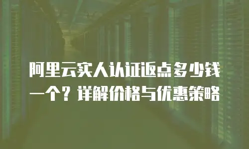 阿里云实人认证返点多少钱一个？详解价格与优惠策略