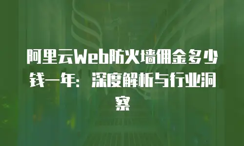 阿里云Web防火墙佣金多少钱一年：深度解析与行业洞察