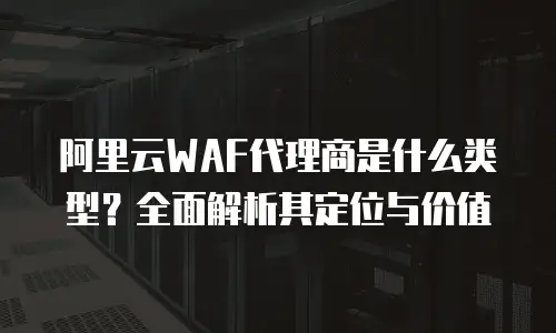 阿里云WAF代理商是什么类型？全面解析其定位与价值