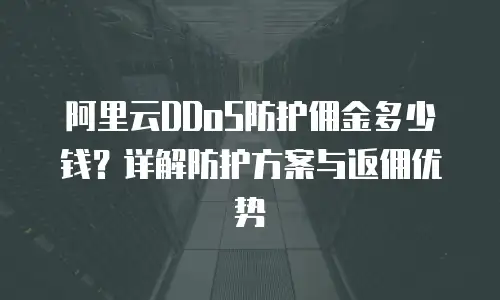 阿里云DDoS防护佣金多少钱？详解防护方案与返佣优势
