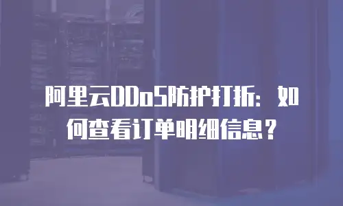阿里云DDoS防护打折：如何查看订单明细信息？