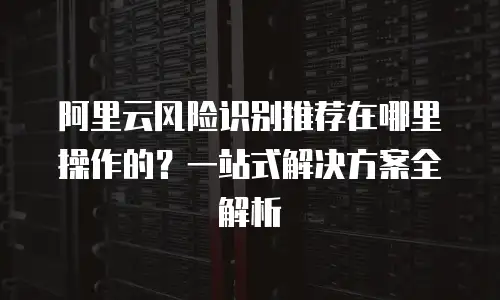 阿里云风险识别推荐在哪里操作的？一站式解决方案全解析