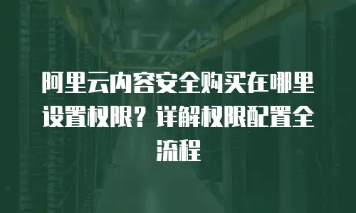 阿里云内容安全购买在哪里设置权限？详解权限配置全流程