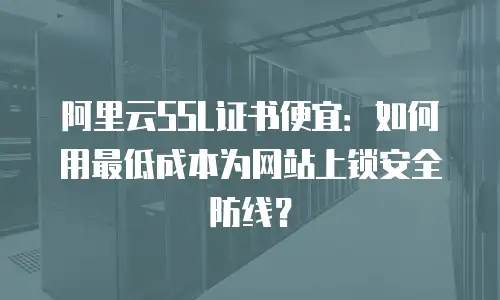阿里云SSL证书便宜：如何用最低成本为网站上锁安全防线？
