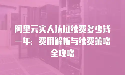 阿里云实人认证续费多少钱一年：费用解析与续费策略全攻略