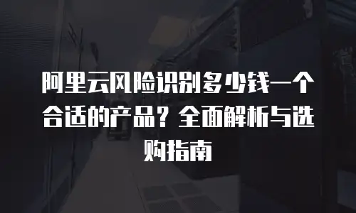 阿里云风险识别多少钱一个合适的产品？全面解析与选购指南
